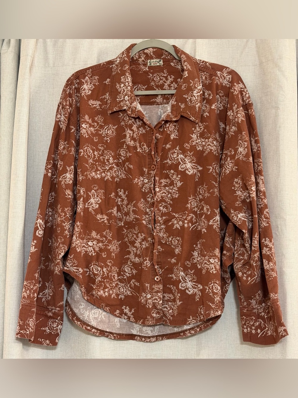 Free People Intimately floral printed oversized button-down top
